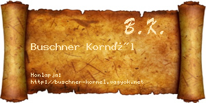 Buschner Kornél névjegykártya